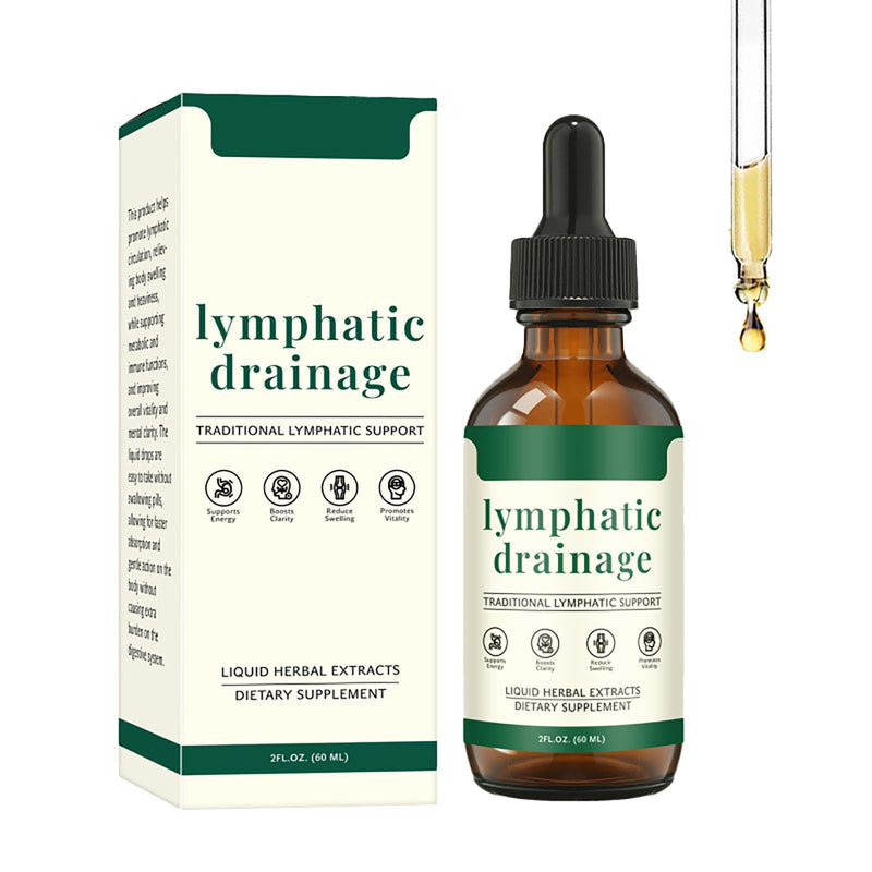 Lymphatic Drainage Drops – Herbal Lymph Support with Cleavers, Red Clover, Stillingia Root & Prickly Ash Bark – Natural Fluid Balance & Detox Drops – Glycerin Base, 60ml