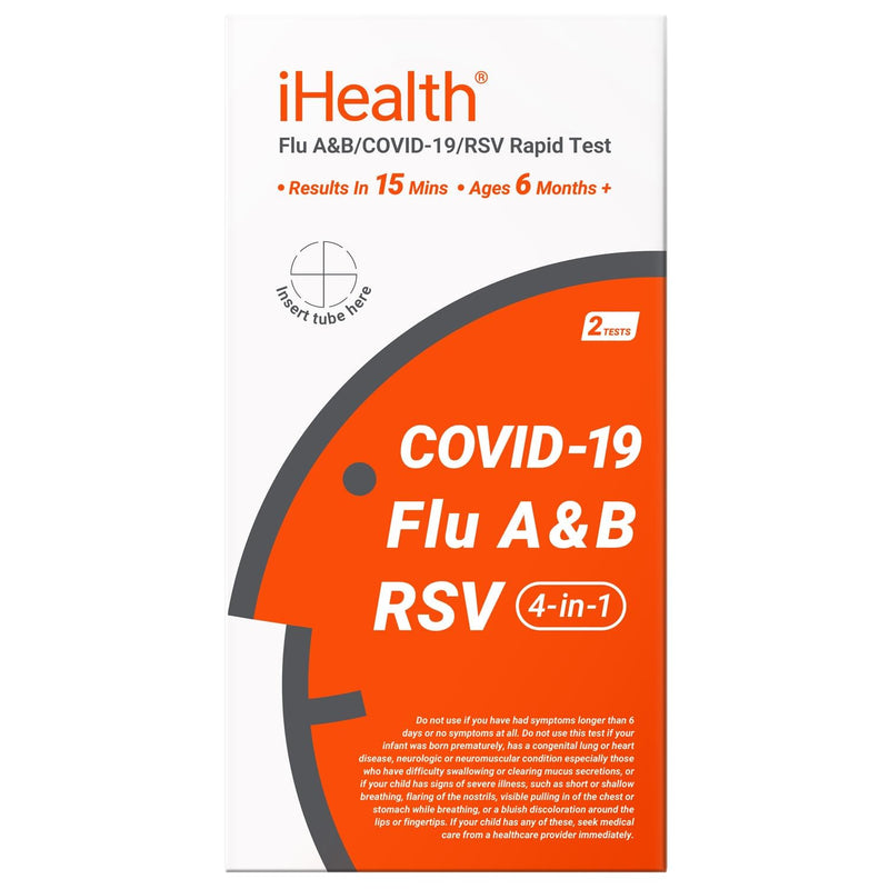 iHealth At-Home Test Bundle, Pregnancy Test 2-Pack (10mIU/mL Early Detection) + COVID-19 Antigen Rapid Self-Test (2 Tests), FDA Authorized OTC, 15-Minute Results, Non-Invasive Nasal Swab