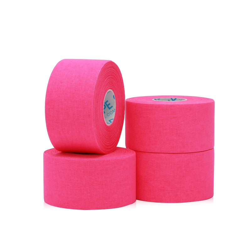 [Australia] - OK TAPE Athletic Sports TapeÔºà4 Packs) - 45ft Per Roll Very Strong Tape for Athlete & Sport Trainers & First Aid Injury Wrap, Perfect for Fingers Ankles Wrist on Bat, Hockey Stick - Pink 1.5" x 15yards - 4 Rolls 