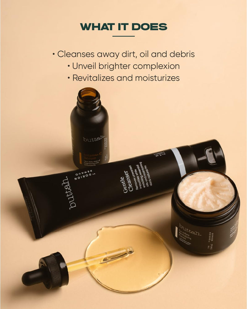 [Australia] - Buttah Skin Transforming Kit for Melanin Rich Skin | CocoShea Revitalizing Cream 2 oz | Vitamin C Serum 1 oz | Buttah Cleanser 3.4 oz | Black Owned Skincare CocoShea Cream 