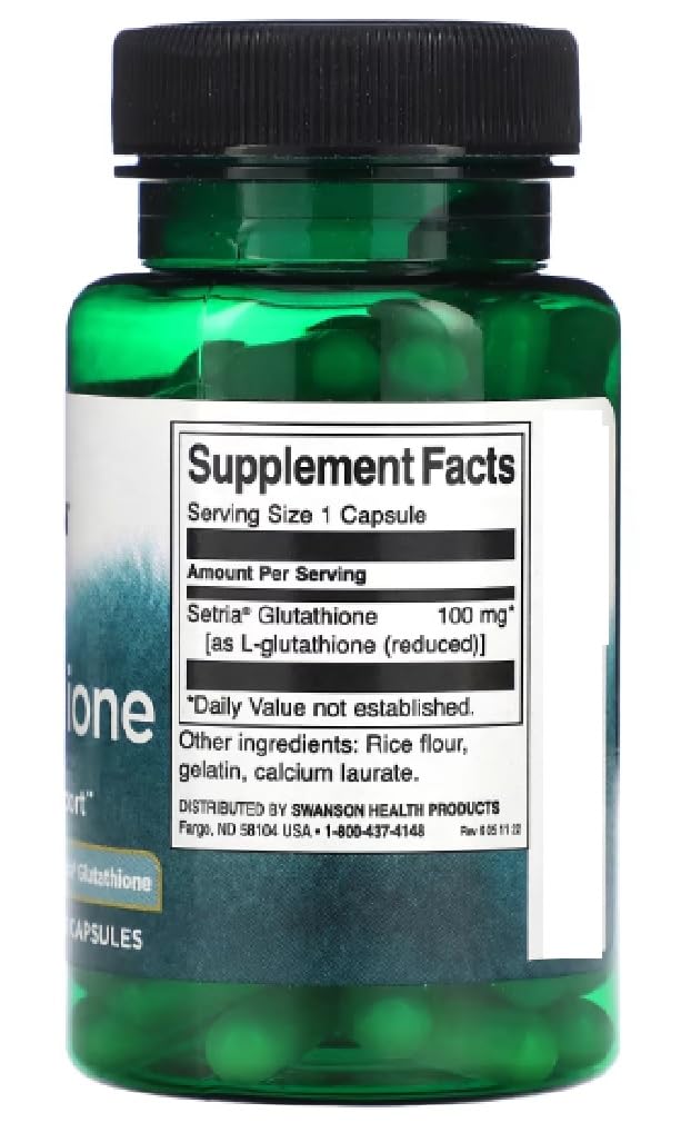 Swansons Swanson - L-Glutathione 100mg | Antioxidant & Detoxification Support | 100 Capsules
