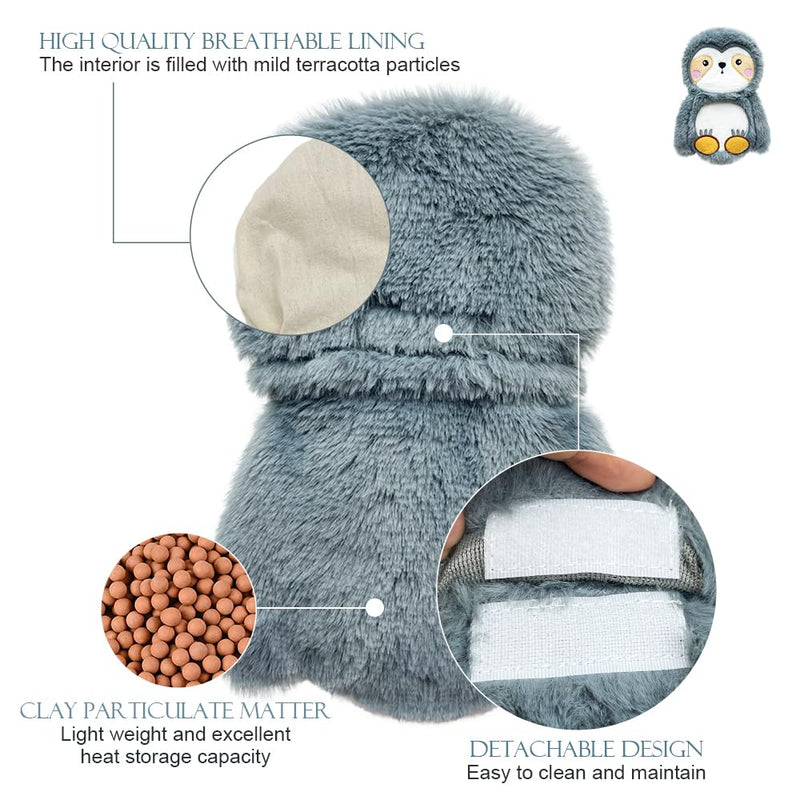 [Australia] - Heat cushion microwave, hot water bottle for microwave, heat cushion children 25 x 15 cm, heat cushion baby mini hot water bottle sloth, small hot water bottle baby, hot water bottle animal cute for women for stomach neck 