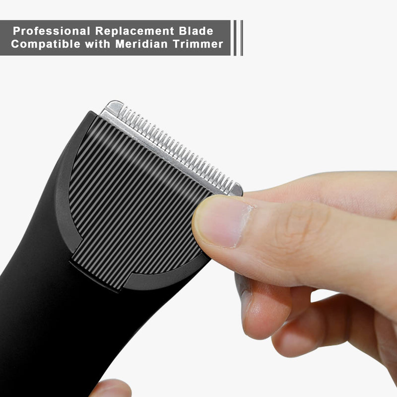2 Pack Professional Electric Body & Pubic Hair Trimmer Replacement Blade,Compatible with Meridian Shaver Grooming Trimmer,Made of Ceramic Blade & Stainless Steel Blade (Black) 2 pack-black