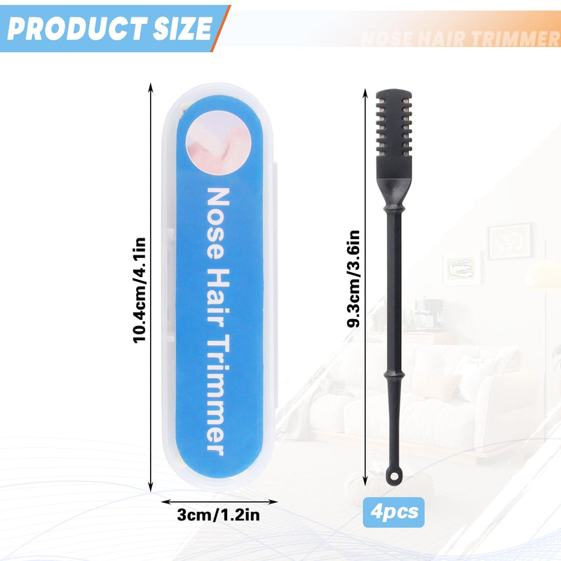 [Australia] - FePen Nose Hair Trimmer, Pack of 4 Nose Hair Trimmers for Men, Nose Hair Trimmer for Women, 2-in-1 Nose Hair Remover with Ear Picker, Nose Trimmer, Manual Nose Hair Trimmer, Safety, Portable Black 