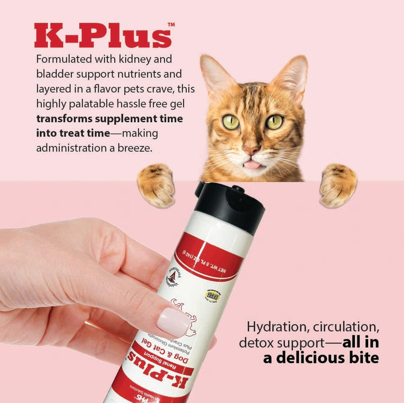 [Australia] - K-Plus Gel for Dogs and Cats ‚Äì Potassium Citrate & Cranberry Supplement for Kidney Support, Urinary Tract Health, UTI Relief, Stone Prevention, Electrolyte Balance, Muscle & Heart Function ‚Äì 5 oz 1-Pack 