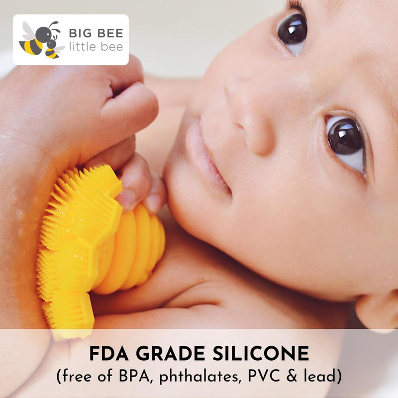 [Australia] - Big Bee, Little Bee - Kids Original ScrubBEE, 100% Silicone Childrens Bath Scrubber, Promotes Effective Independent Hand & Body Washing, As Seen on Shark Tank (Hibiscus) Hibiscus 