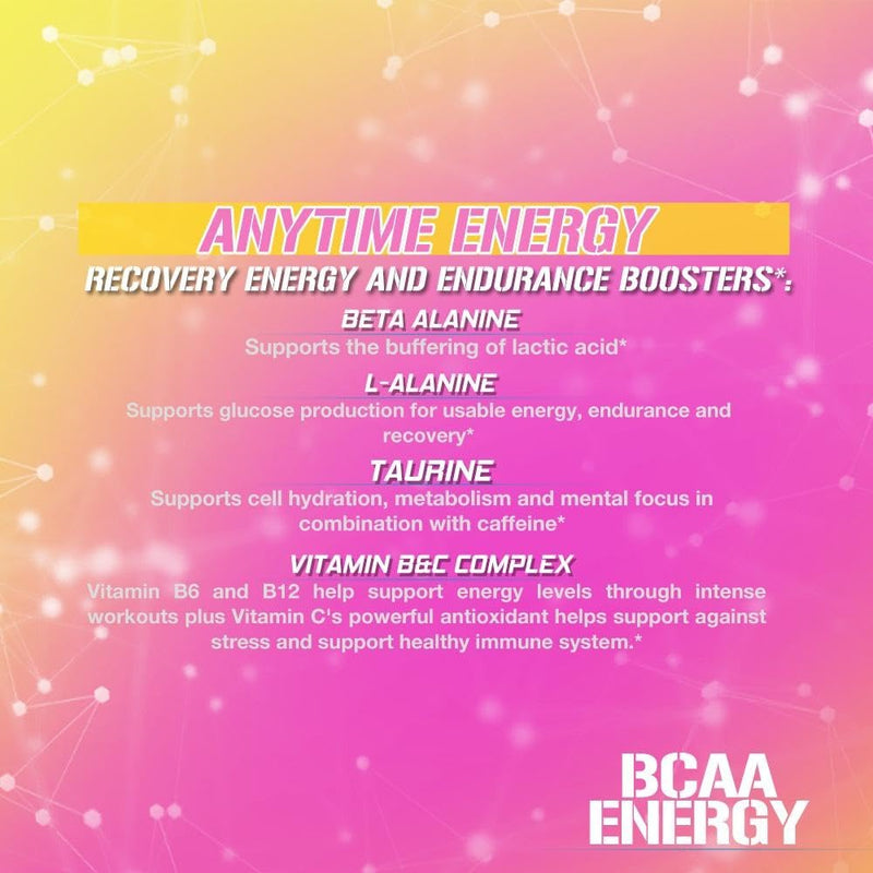 [Australia] - EVL BCAAs Amino Acids Powder - BCAA Energy Pre Workout Powder for Muscle Recovery Lean Growth and Endurance - Rehydrating Post Workout Recovery Drink with Natural Caffeine - Pink Lemonade 30 Servings 