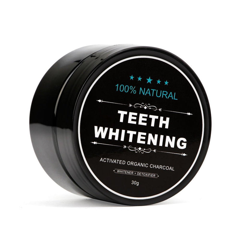 [Australia] - 2-Pack Activated Charcoal Teeth Whitening Powder Natural Coconut Teeth Whitener with Bamboo Brush 