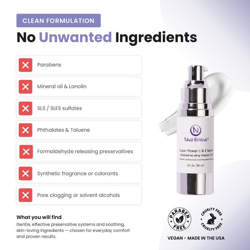 Professional Grade Super C & E Serum for Glowing Skin – Stabilized, Non-Stinging Vitamin C Formula – Vegan, Cruelty-Free, Anti-Dullness Face Serum – 1 oz 1 Ounce (Pack of 1)
