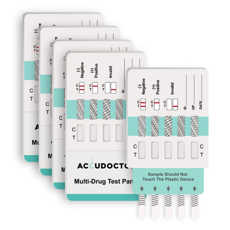 [Australia] - 5 tests Accudoctor Multi drug test 5 drugs in urine THC Cannabis Marijuana Cocaine MET Benzodiazepine Amphetamine rapid test urine test urine test strips one multi-drug test rapid drug test drug test 