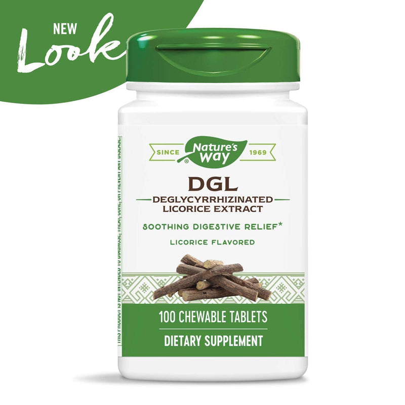 [Australia] - Nature's Way Nature's Way Dgl 3:1 (deglycyrrhizinated Licorice) Digestive Relief, Original, 100 Chewables, Licorice Flavored, 100 Count 