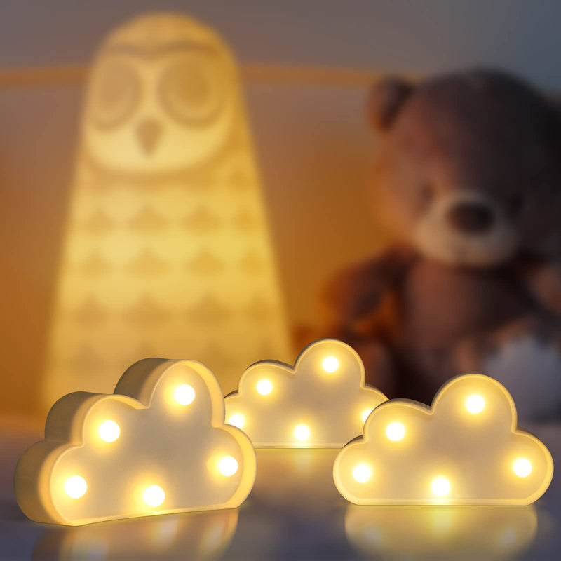 3 Pcs LED Cloud Night Light Can Be Hung On The Wall Kids Room Room Light, Suitable for Birthday Party Holiday Decoration Baby Room Nursery Decoration (Cloud) Clound