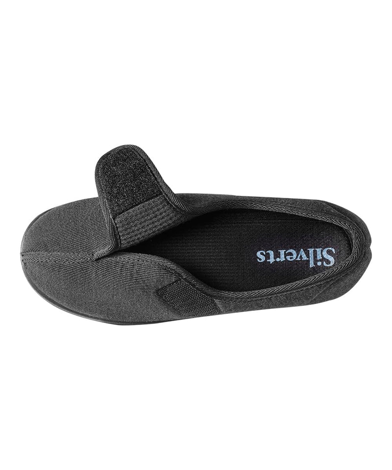 [Australia] - Silvert's Adaptive Clothing & Footwear Women‚Äôs Extra Wide Easy Closure Jewel Slippers for Seniors 8 X-Wide Brushed Black/Black 