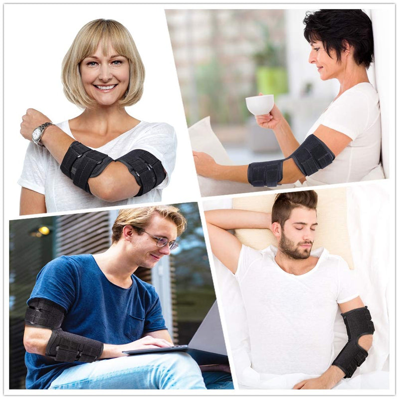 Elbow Brace Support Splint for Cubital Tunnel Syndrome and Arthritis Pain Relief , Adjustable Angle Stabilizer Brace ,Prevent Excessive Bending at night,Fits left and right Arms for Woman and Man- L Large