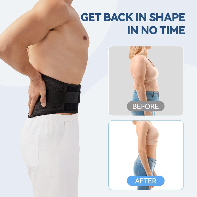 Postpartum Belly Band - Abdominal Binder Post Surgery Tummy Tuck Belt for Women Men, Back Brace for Lower Back Pain Women Lower Back Support (M-XXL, Black) Large