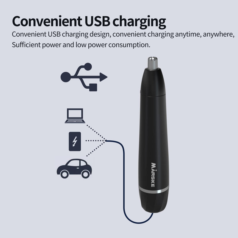 [Australia] - MARSKE Couples Bikini Electric Razors, 4 in 1 Couples Electric Shaver, Rechargeable Epilator Lady Hair Painless Shaver for Bikini Area/Nose/Armpit/Eyebrow/Facial Black White Shaver (Black) 