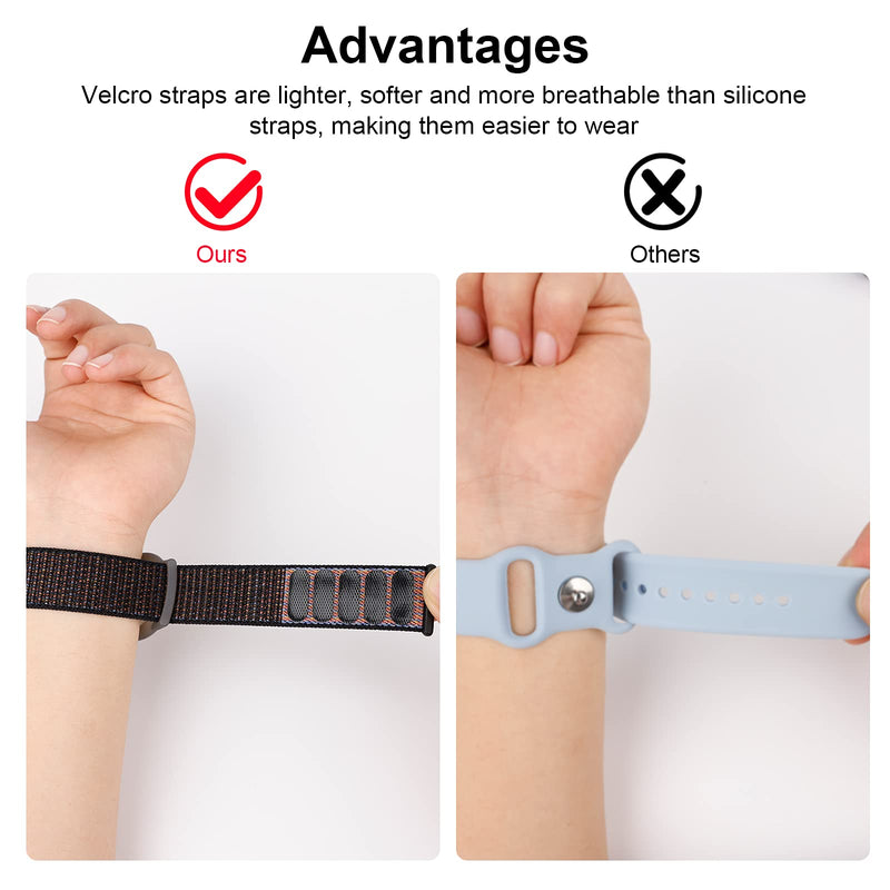 [Australia] - Kids Wristband Compatible with Apple AirTag, Protective Case for Air Tag GPS Tracker Holder with Nylon Bracelet, Adjustable Anti Lost Watch Band for Toddler Child Elder (Black) Black 