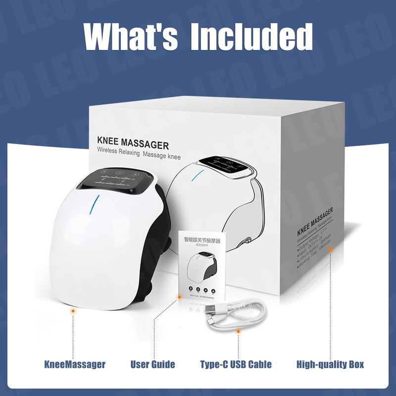 [Australia] - Knee Massager with Heat, Red Light Therapy, 3-in-1 Cordless Knee Massager, Portable & Easy-to-Use Wireless Knee Therapy Equipment, Gifts for Grandma & Grandpa 