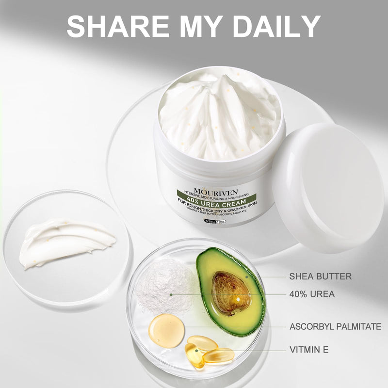 [Australia] - 3 Packs Urea Cream 40 Percent - Foot & Hand Cream, for Dry, Cracked Heels, Feet, Knees, Elbows, and Hands, Callus Remover, Maximum Strength Urea Lotion for Softening and Moisturizing 5.29 Ounce (Pack of 3) 