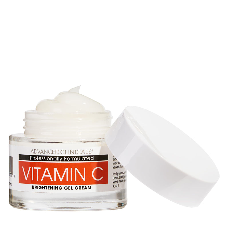 Advanced Clinicals Brightening Vitamin C Face Cream Gel With Niacinamide + Hyaluronic Acid | Vitamin C Moisturizer Lotion For Face Visibly Diminishes Look Of Dark Spots & Uneven Skin Tone, 2.5 Fl Oz Vitamin C Brightening Face Cream 2.5 Fl Oz (Pack of 1)