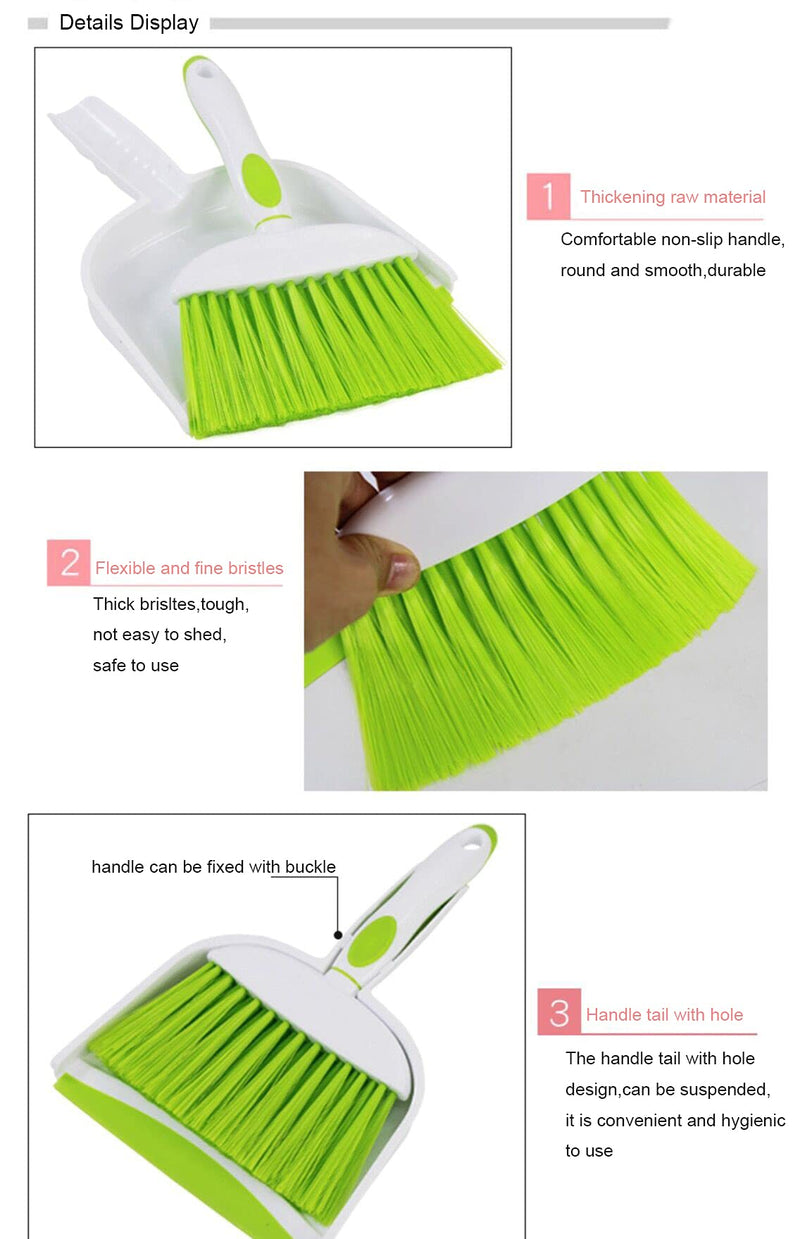 [Australia] - Mini Broom and Dustpan Set-Mini Whisk Set for Desk, Housekeeping, Office, Kitchen, Pet Nest, etc.,Daily Cleaning Necessity Plastic Mini Dustpan Set (Gray) Gray 
