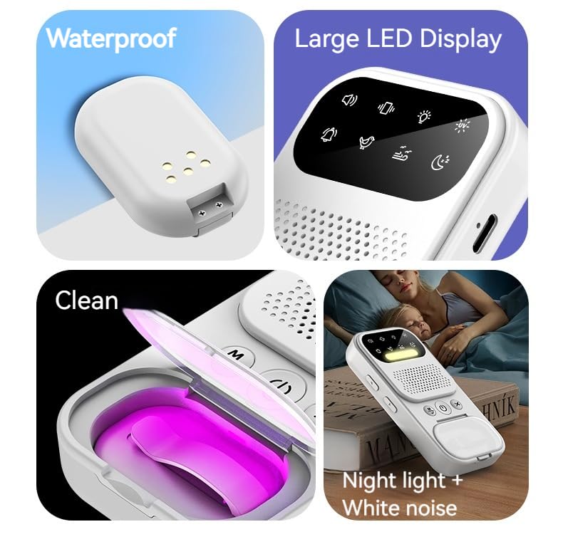 [Australia] - Bed Wetting Alarm for Boys, Wireless Bedwetting Alarm with Adjustable Volume, 8 Modes Bed Wetting Solutions for Kids, White Noise for Sleep, Night Lighting, Include Progress Card and Stickers 