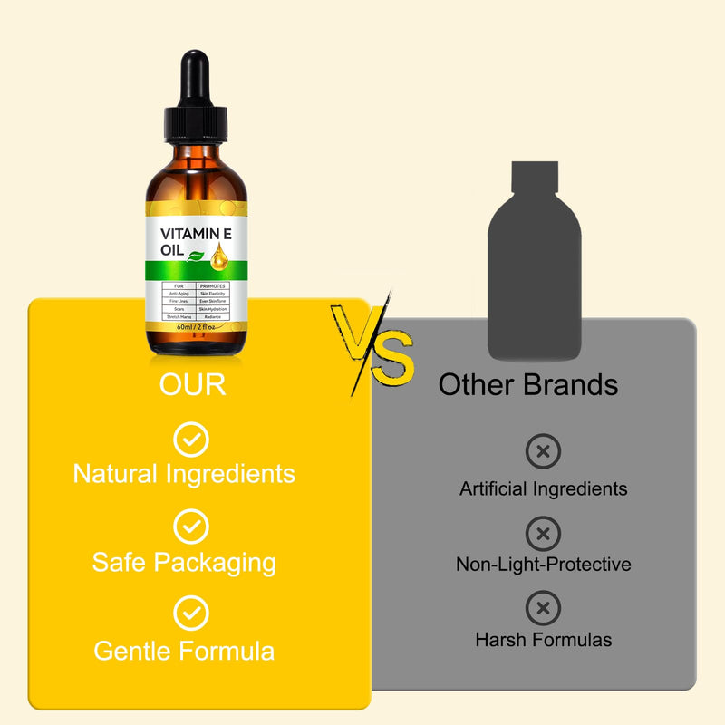 2 Pack Vitamin E Oil for Skin, Scars, Hair, Face and Scalp, (2oz of each) | 100% Pure, Fades Marks, Anti-Aging Face & Body Moisturizer, Hexane-Free, Natural Vegan Oil for Skin & Hair 2 Fl Oz (Pack of 2)