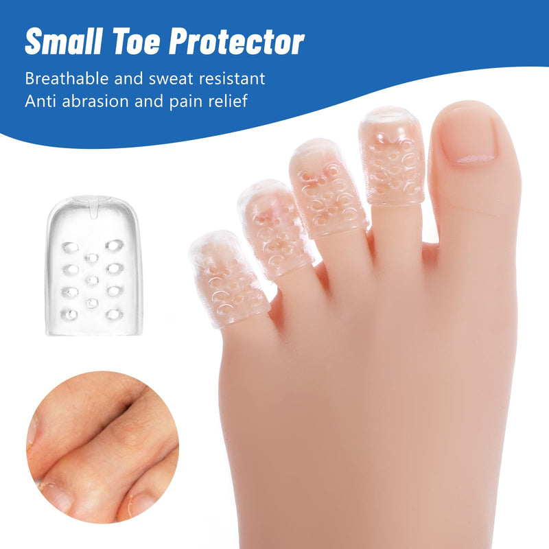 [Australia] - Pack of 30 foot toe protectors, gel toe caps, silicone toe protection, small toe, clear, breathable, soft, small toe covers against friction, corns, calluses, toe rubber toe protectors, women and men 