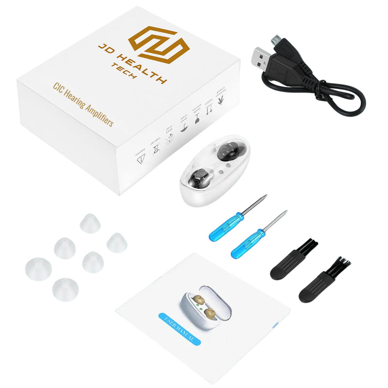 JD Health Tech | Compact Mini Digital Hearing Amplifier Sound Aid Voice Enhancer Rechargeable (SimpleSound)