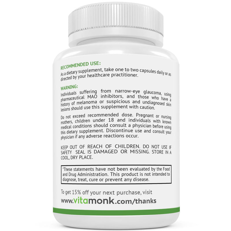 [Australia] - VitaMonk Dopify Dopamine Supplement Dopamine Booster with Uridine Monophosphate, Mucuna Pruriens, L-Theanine, Tyrosine and More - No Artificial Fillers, Just Brain Food - 60 Capsules 