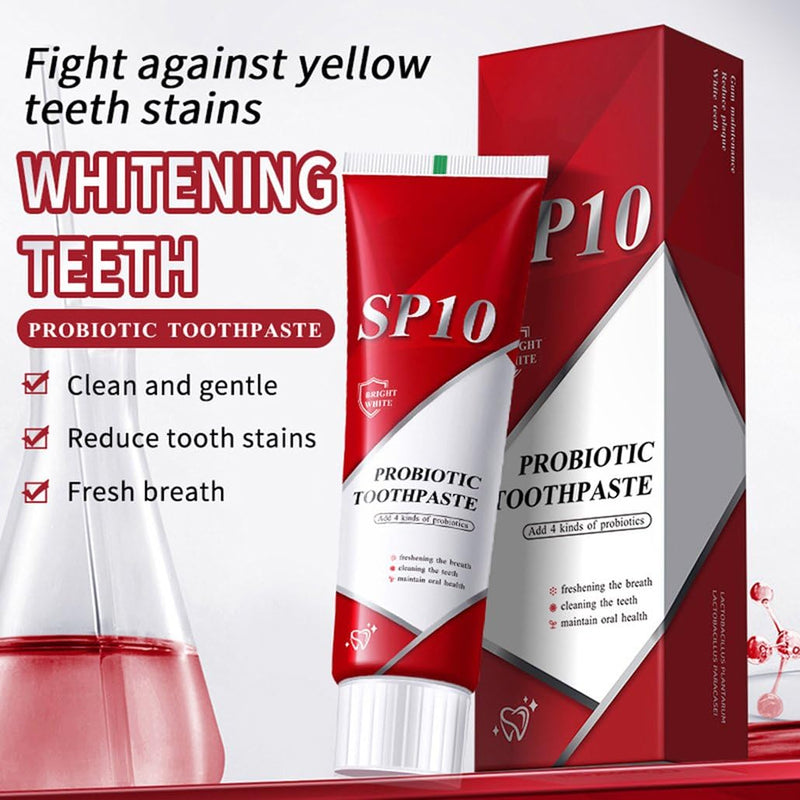 [Australia] - SP 10 Probiotic Toothpaste for Whitening & Gum Health – Natural Fluoride-Free Formula for Fresh Breath & Oral Hygiene 3.53 Ounce (Pack of 3) White 
