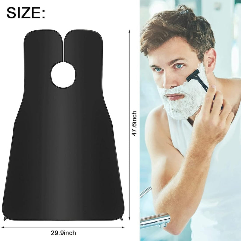 [Australia] - AVRUYPI Beard Apron for Beard Design with Beard Stencil, Bavoir de Rasage Barbe, Tablier de Barbe, for Barber, Hairdressing Salon, Gift for Husband Men 