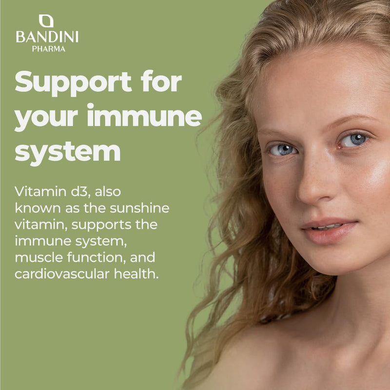 Bandini® Vitamin D3 Drops - 2000 IU per Drop | Liquid Vitamin D Supplement in Extra Virgin Olive Oil | Supports Normal Bones, Teeth and Immune System | High Bioavailability | 30ml - 840 Drops