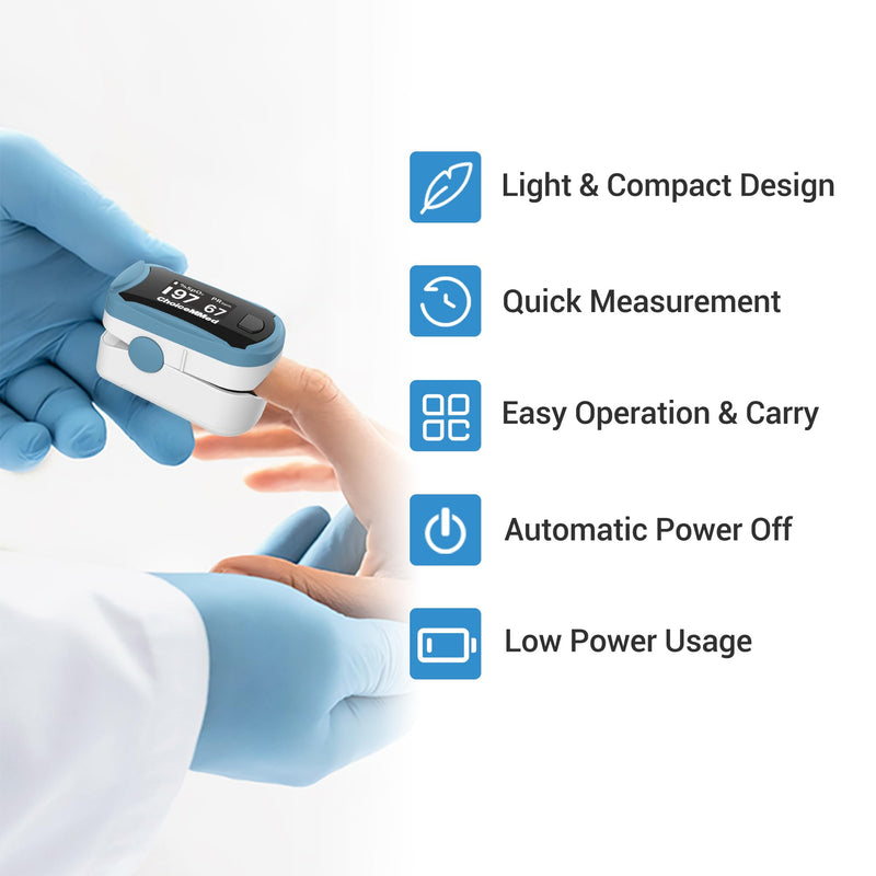 ChoiceMMed C29 Pulse Oximeter - Fingertip Pulse Oximeter Blood Oxygen Saturation Monitor - Large OLED Screen SPO2 Monitor with Lanyard and Carrying Case