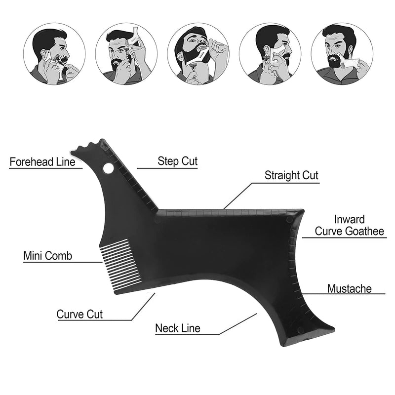 [Australia] - Beard Shaping Guide, Simple, Easy to Use Beard Template for Men, Perfect Beard Shaping, Safe, Flexible for Trimming Men's Beard 