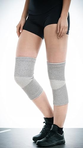 [Australia] - ProFitness Bamboo Fabric Knee Sleeves (One Pair) Knee Support for Joint Pain & Arthritis Pain Relief – Effective Support for Running, Pain Management, Arthritis Pain, Post Surgery Recovery Large Gray 