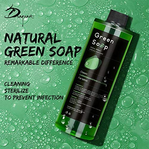 [Australia] - Dragon Art 16.9oz Green Soap Prep Wash with 8oz Squeeze Bottle For Tattoos and Piercings 