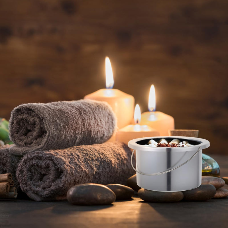 Wax Melter Inner Pot Aluminum Wax Warmer Replacement Bowl for Hair Removal 4.92 Inch Non-Stick Design with Ergonomic Handle for Easy Cleaning