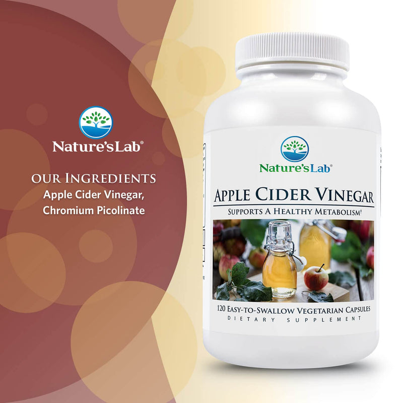 [Australia] - Nature's Lab Apple Cider Vinegar 1200mg with Chromium - 120 Capsules (60 Day Supply) 