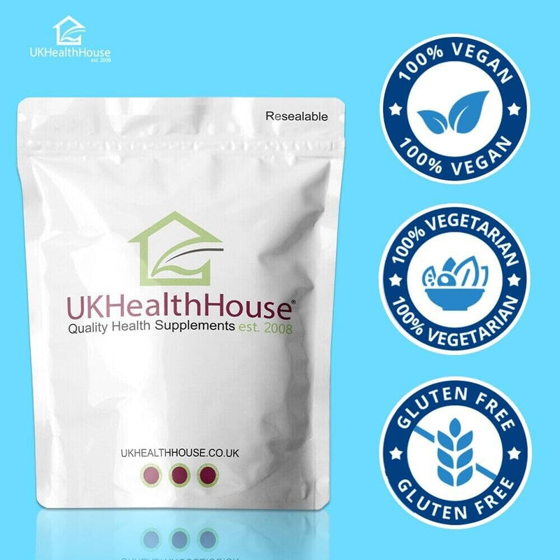 UKHealthHouse Magnesium Glycinate 500mg Supplements as Bisglycinate, Vegan Capsules, High Absorption/Bioavailability - 100mg Elemental Magnesium - UK (180 Pack) 180 count (Pack of 1)