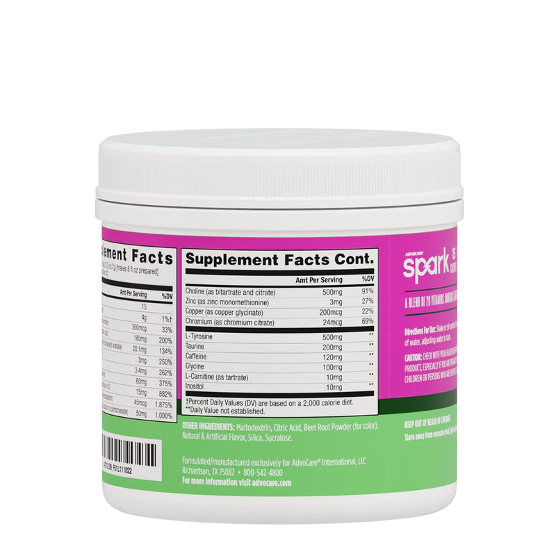 [Australia] - AdvoCare Spark Vitamin & Amino Acid Supplement - Focus & Energy Supplement Mix - Powdered Energy Supplement Mix - Powder Supplement Mix - Amino Acids - Watermelon - 10.5 oz 