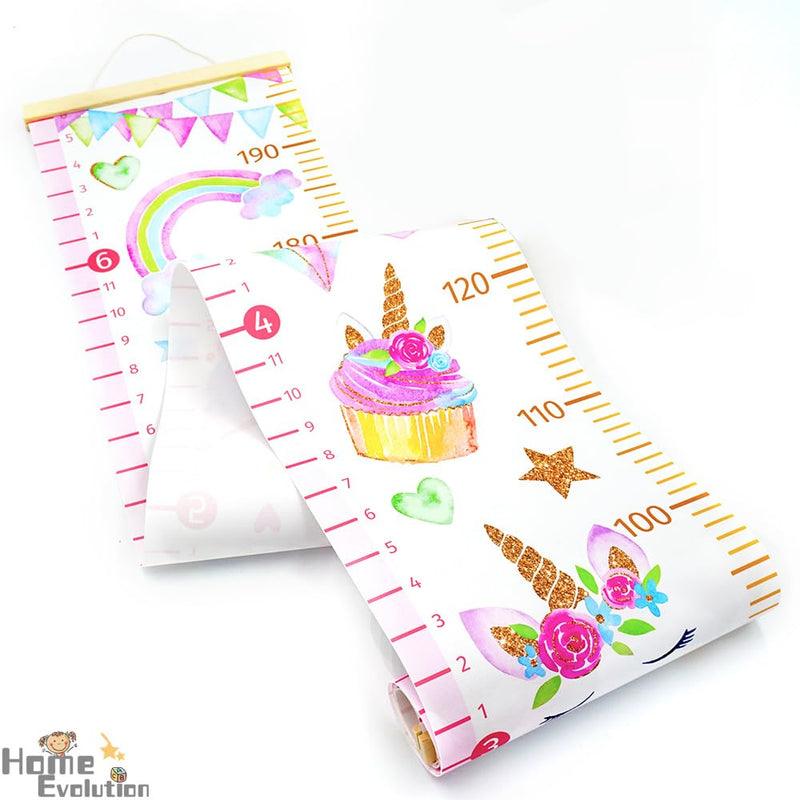 [Australia] - HomeEvolution Kids Growth Chart Height Measuring Chart, Classical Canvas Wall Hanging Rulers for Baby Children Girls Bedroom Decor (Unicorn) Unicorn 