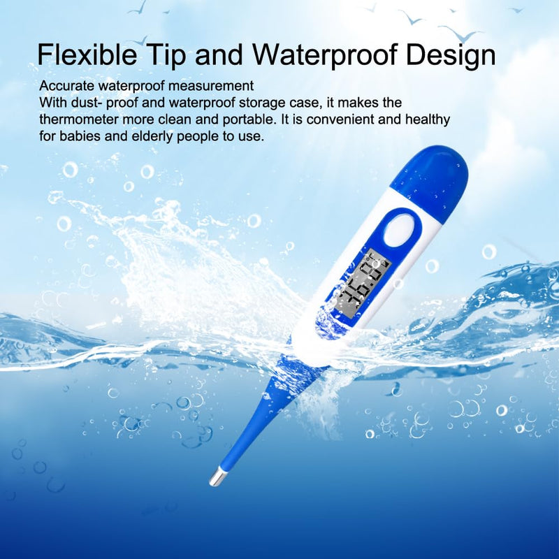 [Australia] - Berrcom Digital Thermometer for Adults, Oral and Underarm Thermometer for Baby and Kids Medical Thermometer with Fever Alarm Rectal Thermometer with Soft Tips DT-008 