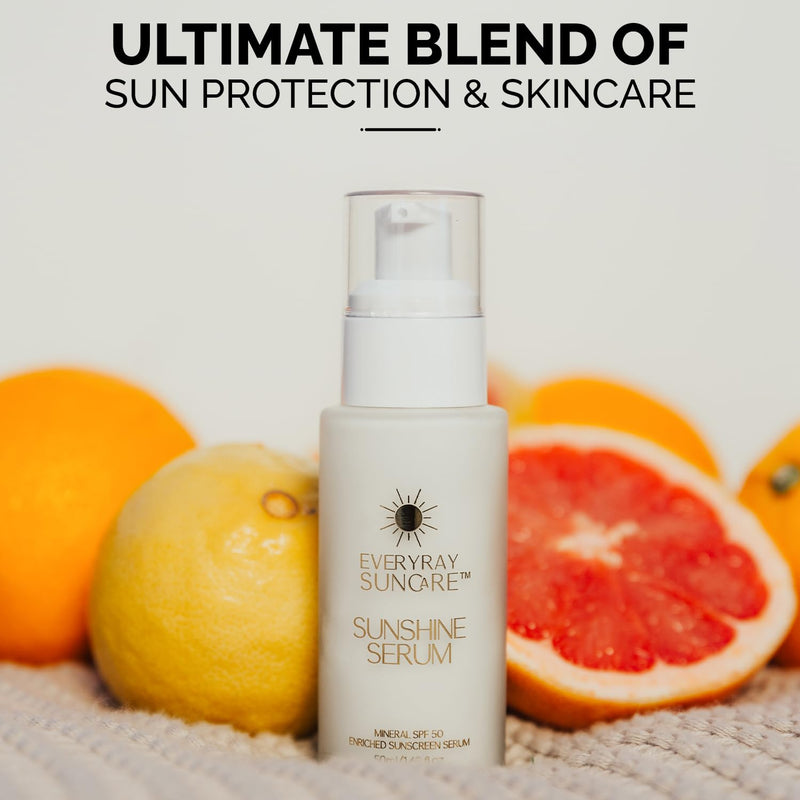Sunshine Serum - Enriched Mineral Suncreen Serum - 1.69 fl oz - SPF 50 with skin hydrating squalane and Vitamin C - For All Skin Types and Skin Tones