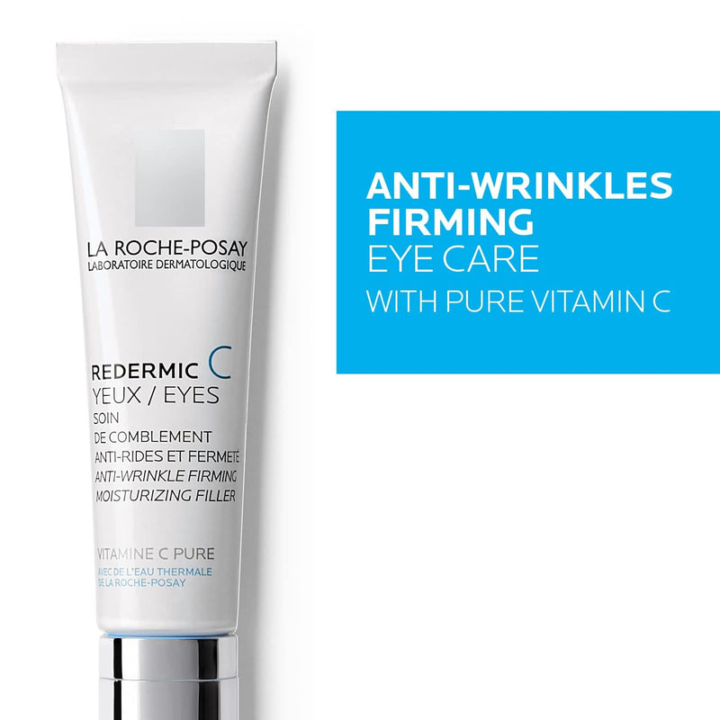 La Roche-Posay Redermic C Vitamin C Eye Cream with Hyaluronic Acid, 0.5oz | Eye cream with Centella Asiatica that helps reduce wrinkles for an anti-aging effect. Suitable for daily use.