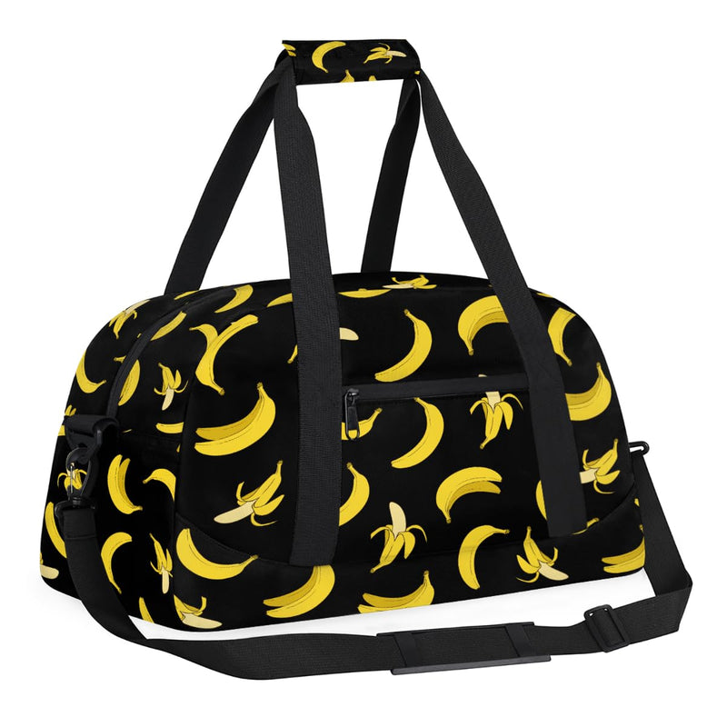 Gym Travel Duffle Bag for Boys - Banana Kids Overnighter Weekend Bag with Front Zipper Pocket for School Practice, Teens Carry-On Size Sleepover Bags