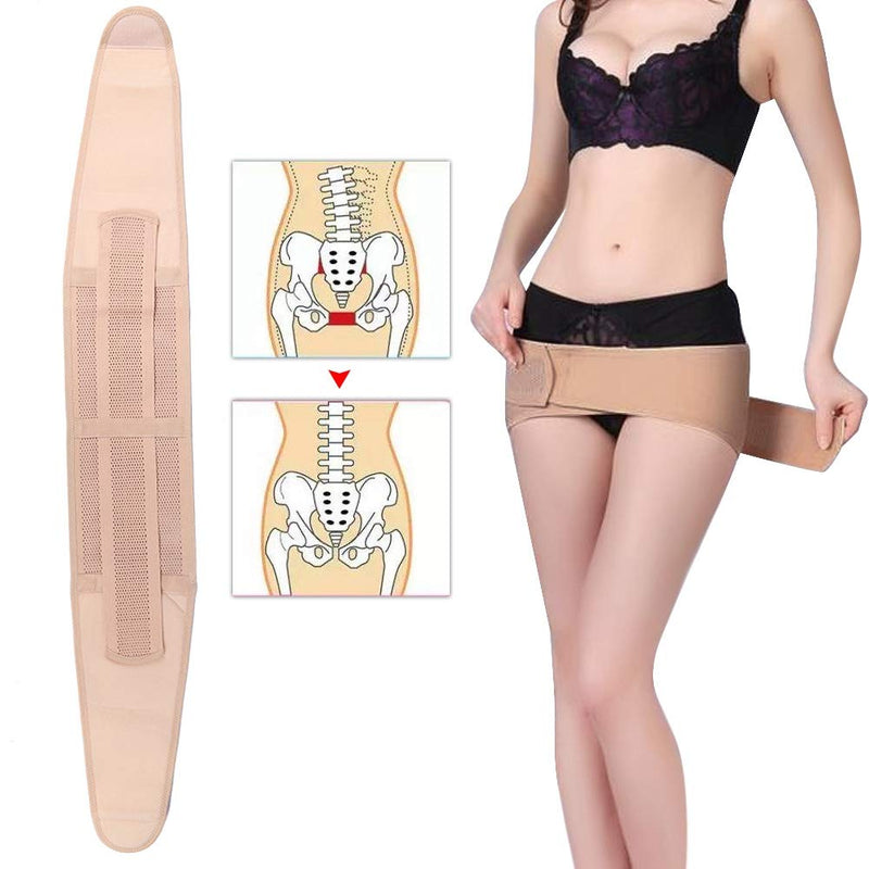 Pelvic Correction Support Belt, Breathable Sacroiliac Hip Waist Compression Strap Postpartum Pelvic Hip Recovery Anti-Slip Belt Shaper Body Care(XXL)