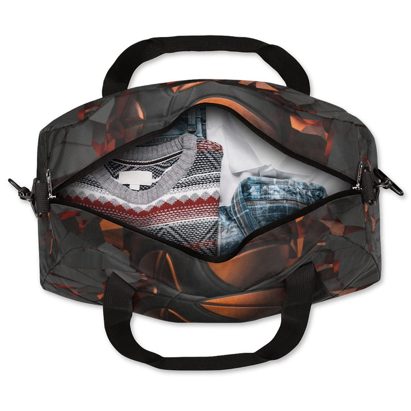 Basketball Duffel Bag for Kids Boys Girls, Small Sports Overnighter Weekender Bag for Sleepovers, Travel Carry On, Perfect for Basketball Practice, Dance, Gym, School Overnight Camping Essentials A01