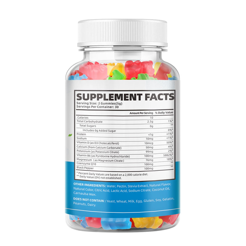 softbear Potassium Gummies for Adults, High Absorption Potassium Magnesium Supplement with Vitamin B6 CoQ10 for Leg Cramps & Muscle Health Sugar-Free Vegan Mixed Fruit Flavor 60 Gummies 60 Count (Pack of 1)