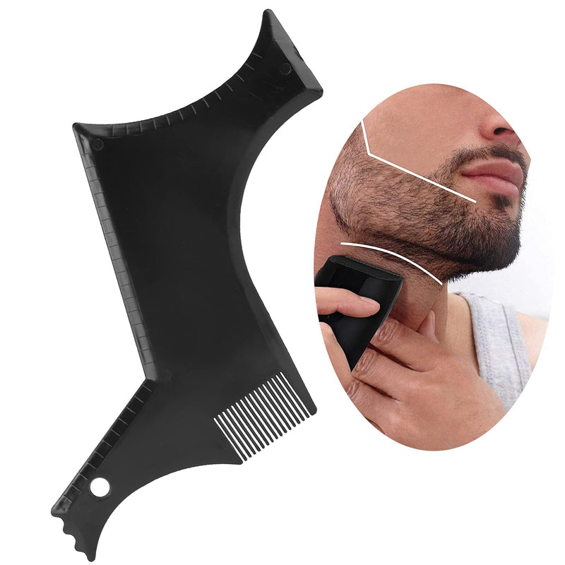 [Australia] - Beard Shaping Tools, Beard Shaping Stencil, Beard Styling Black Plastic Hairline Trimming Beard Beauty Stencil 
